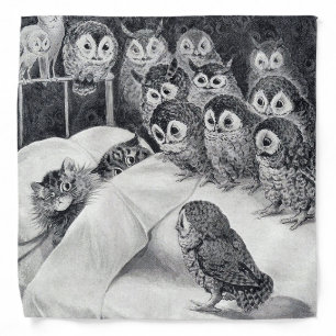 Cats Nightmare Owl Bird, Louis Wain Bandana