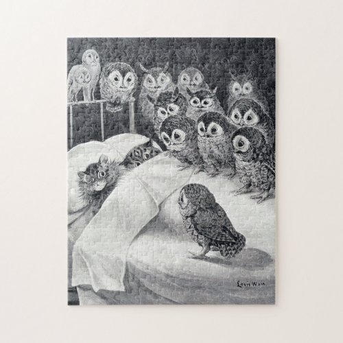 Cats Nightmare Owl Bird Louis Wain Jigsaw Puzzle