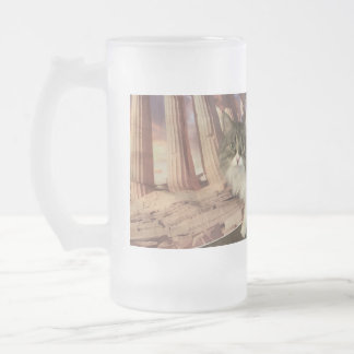 CATS OF GREECE FROSTED GLASS BEER MUG