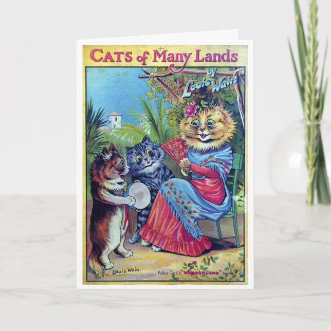 Cats of Many Lands - Louis Wain Thank You Card (Front)