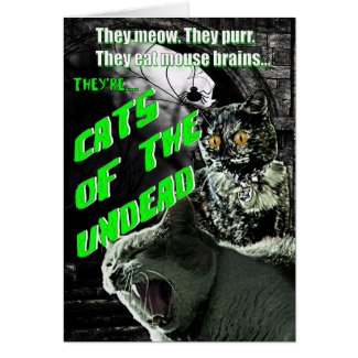 Cats of the Undead Halloween Card