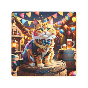 Cats Oktoberfest Metal Print