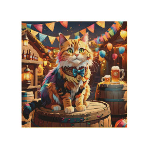 Cats Oktoberfest Wood Wall Art