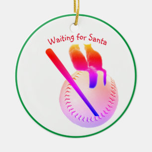 Cats on a Baseball Ceramic Ornament