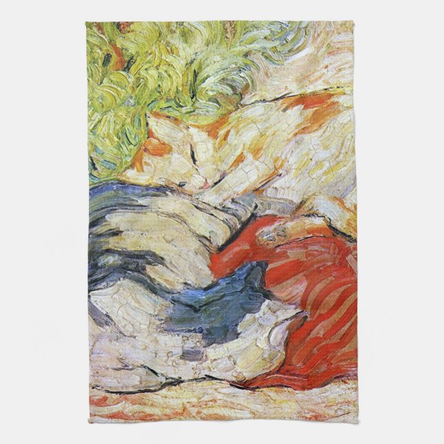 Cats on a Red Cloth, Franz Marc Kitchen Towel (Vertical)