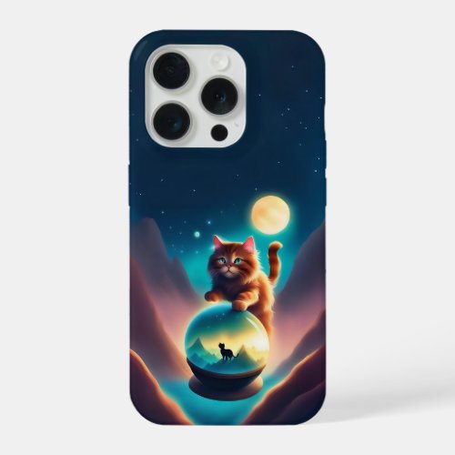 Cats on a starry night iPhone 15 pro case