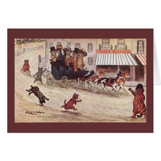 Cats on Coach Race Down High Street (Front Horizontal)