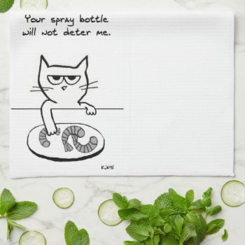 Cats On Countertops - Funny Kitchen Towel by FunkyChicDesigns at Zazzle