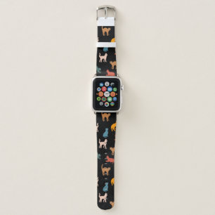 Cats on the black apple watch band