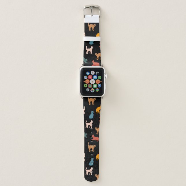Cats on the black apple watch band (Front)