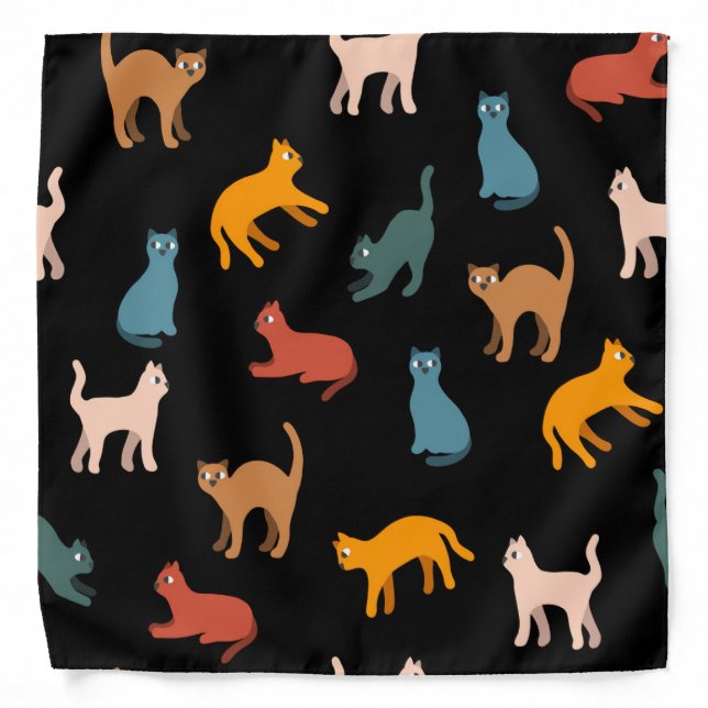 Cats on the black bandana (Front)