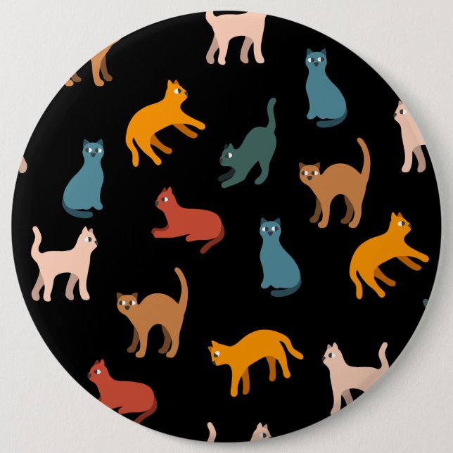 Cats on the black button (Front)
