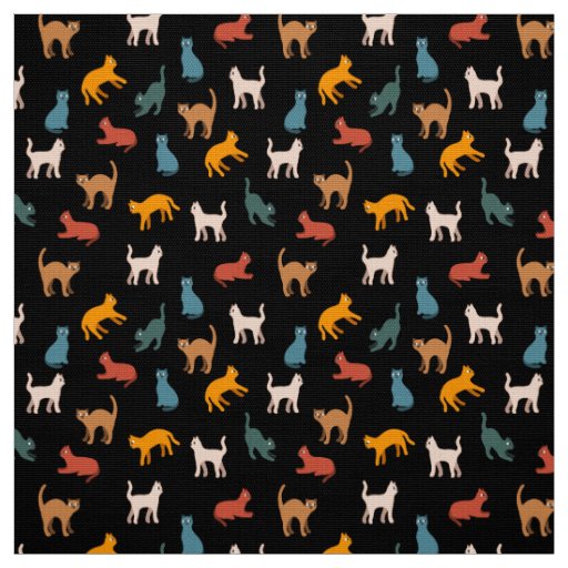Cats on the black fabric