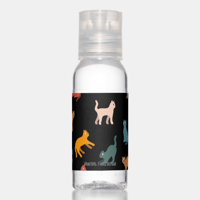 Cats on the black hand sanitizer (Front)