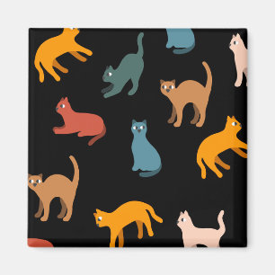 Cats on the black magnet