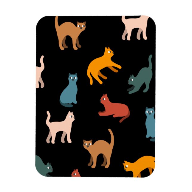 Cats on the black magnet (Vertical)