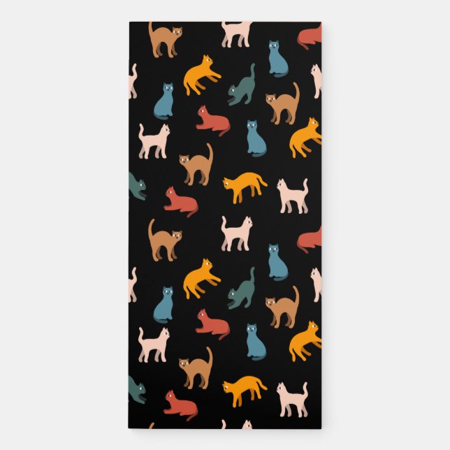 Cats on the black magnetic notepad (Front)