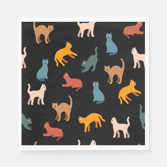 Cats on the black napkins (Front)