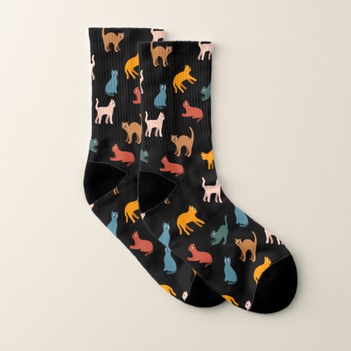 Cats on the black socks