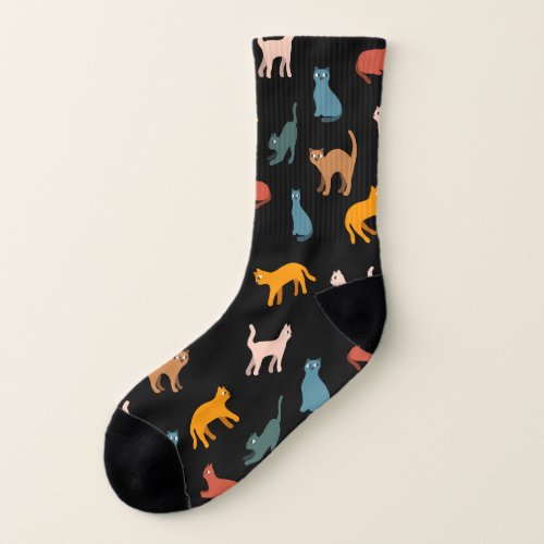 Cats on the black socks