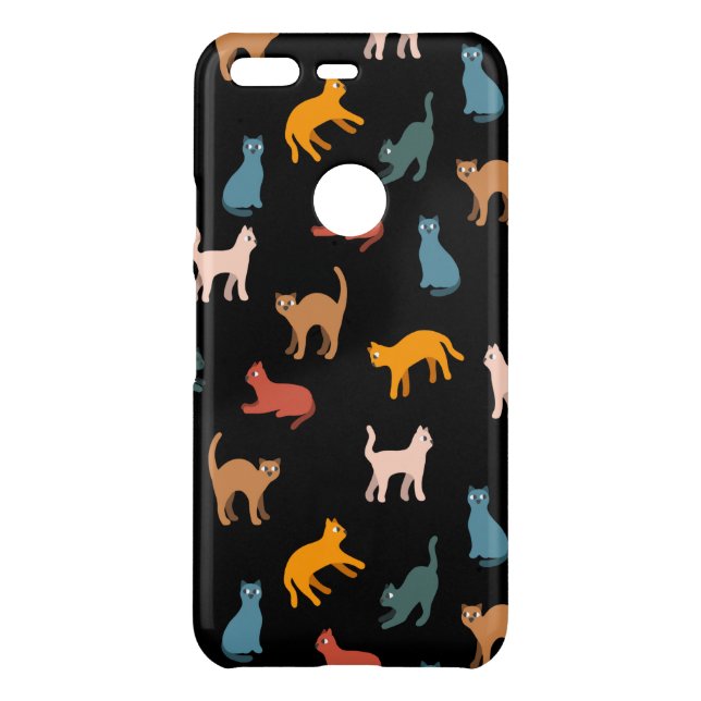 Cats on the black uncommon google pixel case (Back)