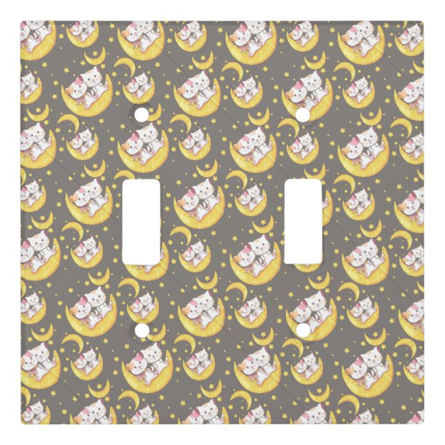 Cats on the Moon Light Switch Cover (Front)