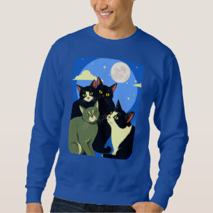 Cats on the Prowl Under the Full Moon  Sweatshirt