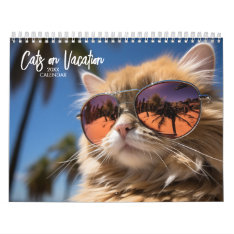 Cats On Vacation Calendar at Zazzle