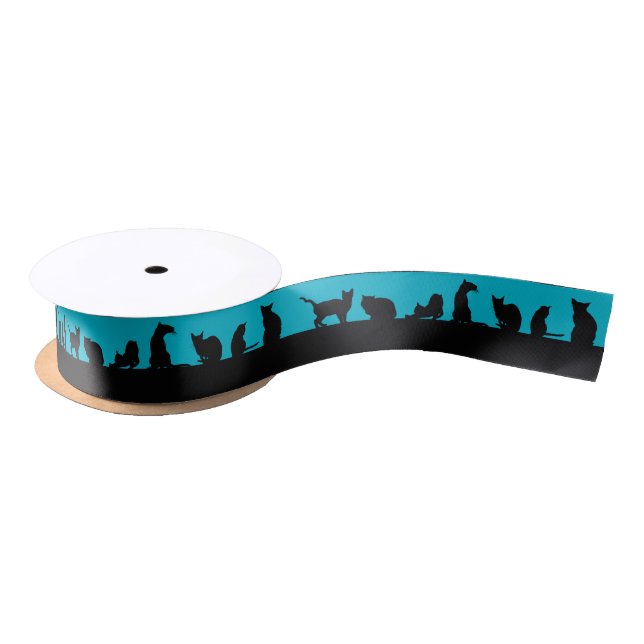 cats only satin ribbon (Spool)