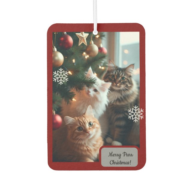 Cats Ornate Tree, Image Text, Customize,  Air Freshener (Front)