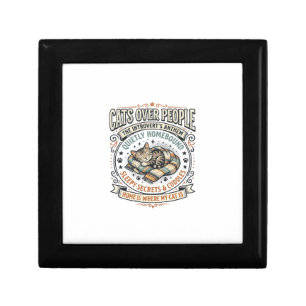 Cats Over People Cat Introvert Anti Social Vintage Gift Box