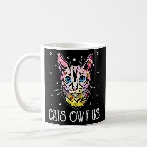 Cats Own Us Funny Cat Lover Humor Kitten Cat Mom B Coffee Mug
