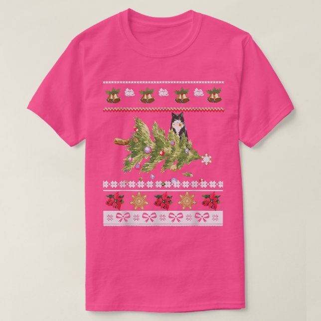 Cats owners happy christmas holidays winter  T-Shirt (Design Front)