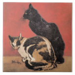 Cats, painting by Theophile Steinlen, Ceramic Tile