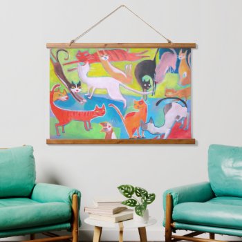 Cats Painting Hanging Tapestry by Lucia_Salemi at Zazzle
