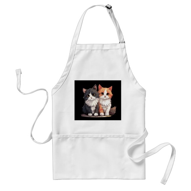 Cats Pair Art Adult Apron (Front)