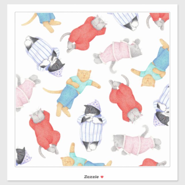 CATS PAJAMAS 14x14 Vinyl Sticker  (Sheet)