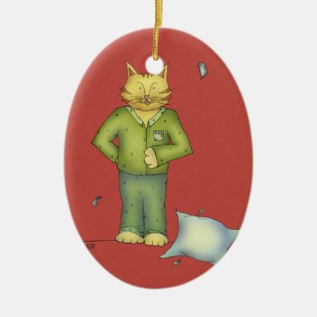 Cat's Pajamas Ornament by twochicksdesign at Zazzle