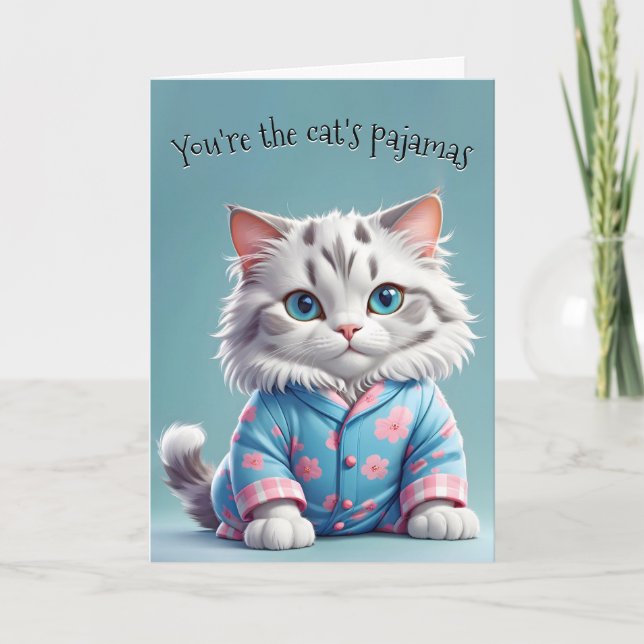 Cat's Pajamas Thank You Card (Front)