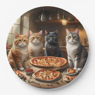 Cats Party Pizza Night, Paper Plates