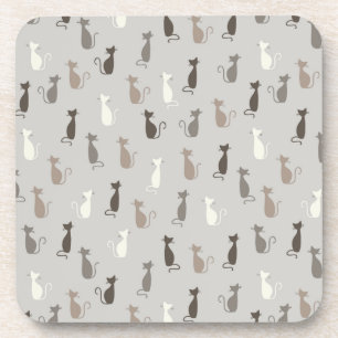 Cats pattern beverage coaster