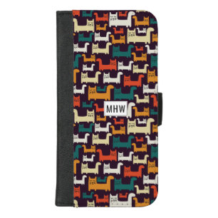 Cats Pattern custom monogram phone wallets