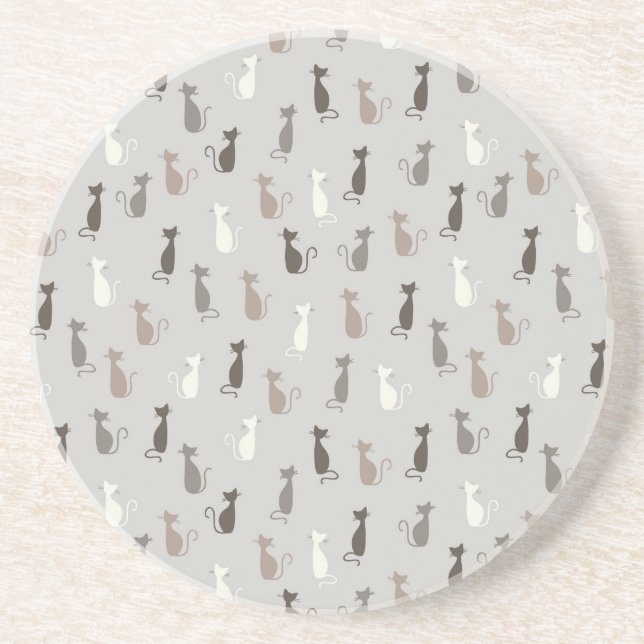 Cats pattern drink coaster (Front)