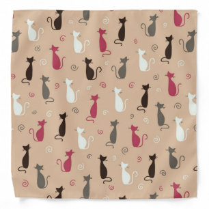 cats Pattern Pink Bandana