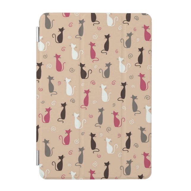 cats Pattern Pink iPad Mini Cover (Front)