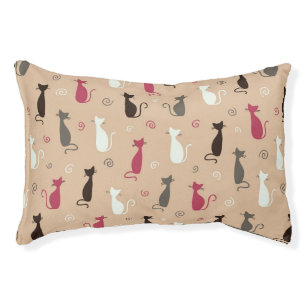 cats Pattern Pink Pet Bed