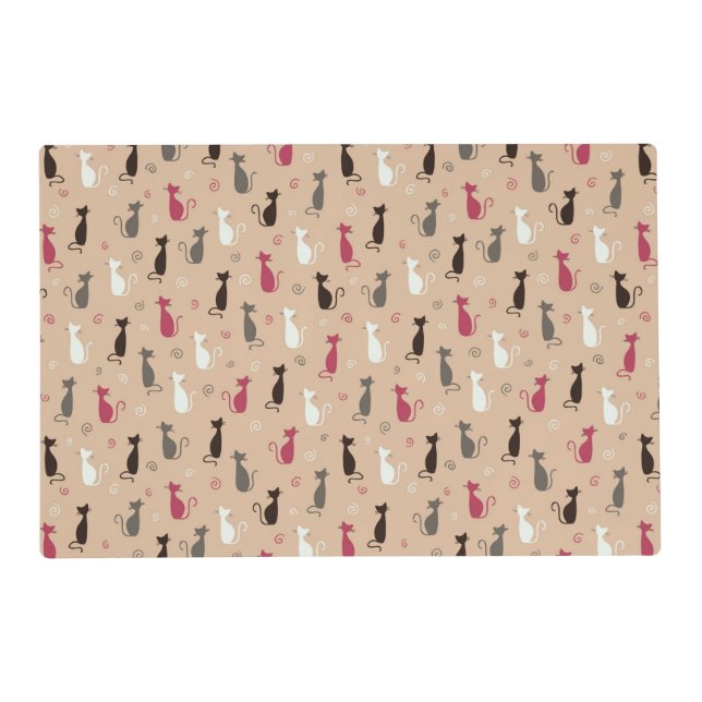 cats Pattern Pink Placemat (Front)