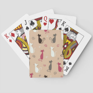 cats Pattern Pink Poker Cards