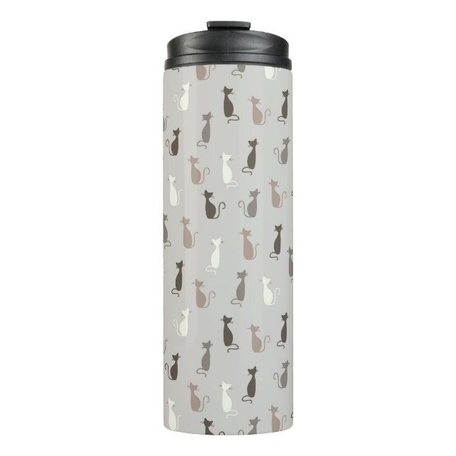 Cats pattern thermal tumbler (Front)