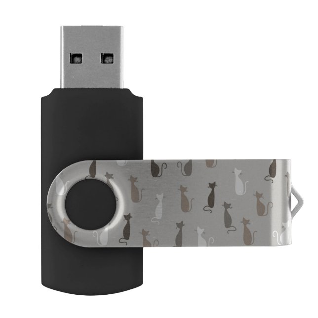 Cats pattern USB flash drive (Opened)